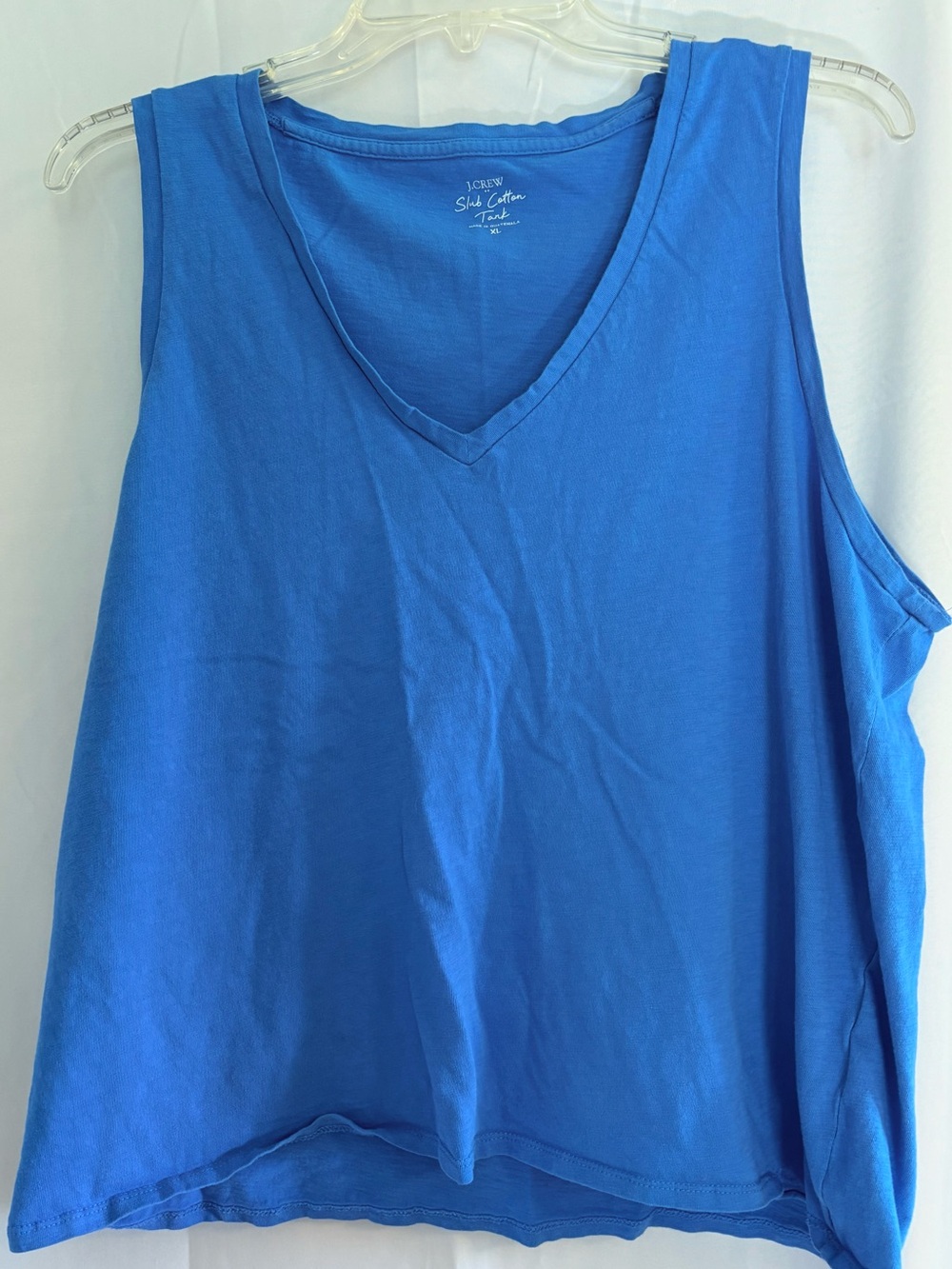 TWO J. Crew V-Neck Cotton Tank Tops - 1 Pink and 1 Blue - Picture 4 of 6